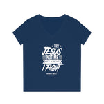 Hood N' Holy Try Jesus Not Me Women's V-Neck T-Shirt