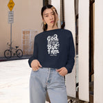 Hood N' Holy God Ain't Through With You Yet Women's Cropped Fleece Pullover