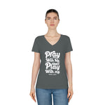 Hood N' Holy Pray With Me Women's V-Neck T-Shirt