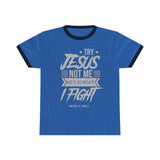 Hood N' Holy Try Jesus Not Me Men's Ringer Tee