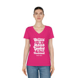 Hood N' Holy Spoiled By My Husband Women's V-Neck T-Shirt