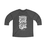 Hood N' Holy First Giving Honor Men's 3\4 Raglan Tee