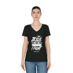 Hood N' Holy Try Jesus Not Me Women's V-Neck T-Shirt