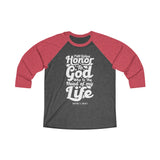 Hood N' Holy First Giving Honor Men's 3\4 Raglan Tee