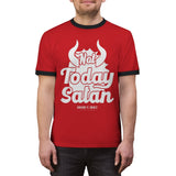 Hood N' Holy Not Today Satan Men's Ringer Tee