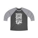 Hood N' Holy First Giving Honor Men's 3\4 Raglan Tee