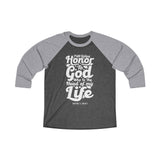 Hood N' Holy First Giving Honor Men's 3\4 Raglan Tee