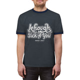 Hood N' Holy Jehovah Sick-A-You Men's Ringer Tee