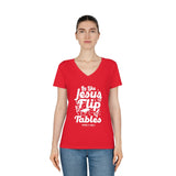 Hood N' Holy Flip Tables Women's V-Neck T-Shirt