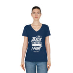 Hood N' Holy Try Jesus Not Me Women's V-Neck T-Shirt