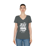 Hood N' Holy Try Jesus Not Me Women's V-Neck T-Shirt