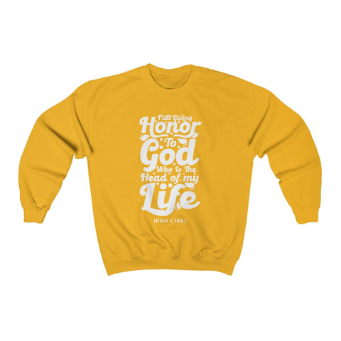 Hood N' Holy First Giving Honor Women's Crewneck Sweatshirt