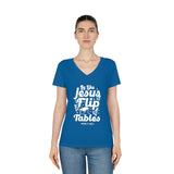 Hood N' Holy Flip Tables Women's V-Neck T-Shirt