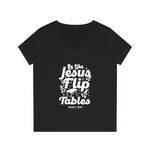 Hood N' Holy Flip Tables Women's V-Neck T-Shirt