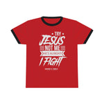 Hood N' Holy Try Jesus Not Me Men's Ringer Tee