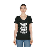 Hood N' Holy Spoiled By My Husband Women's V-Neck T-Shirt