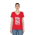 Hood N' Holy Pray With Me Women's V-Neck T-Shirt