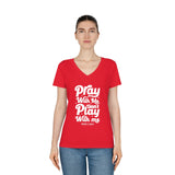 Hood N' Holy Pray With Me Women's V-Neck T-Shirt